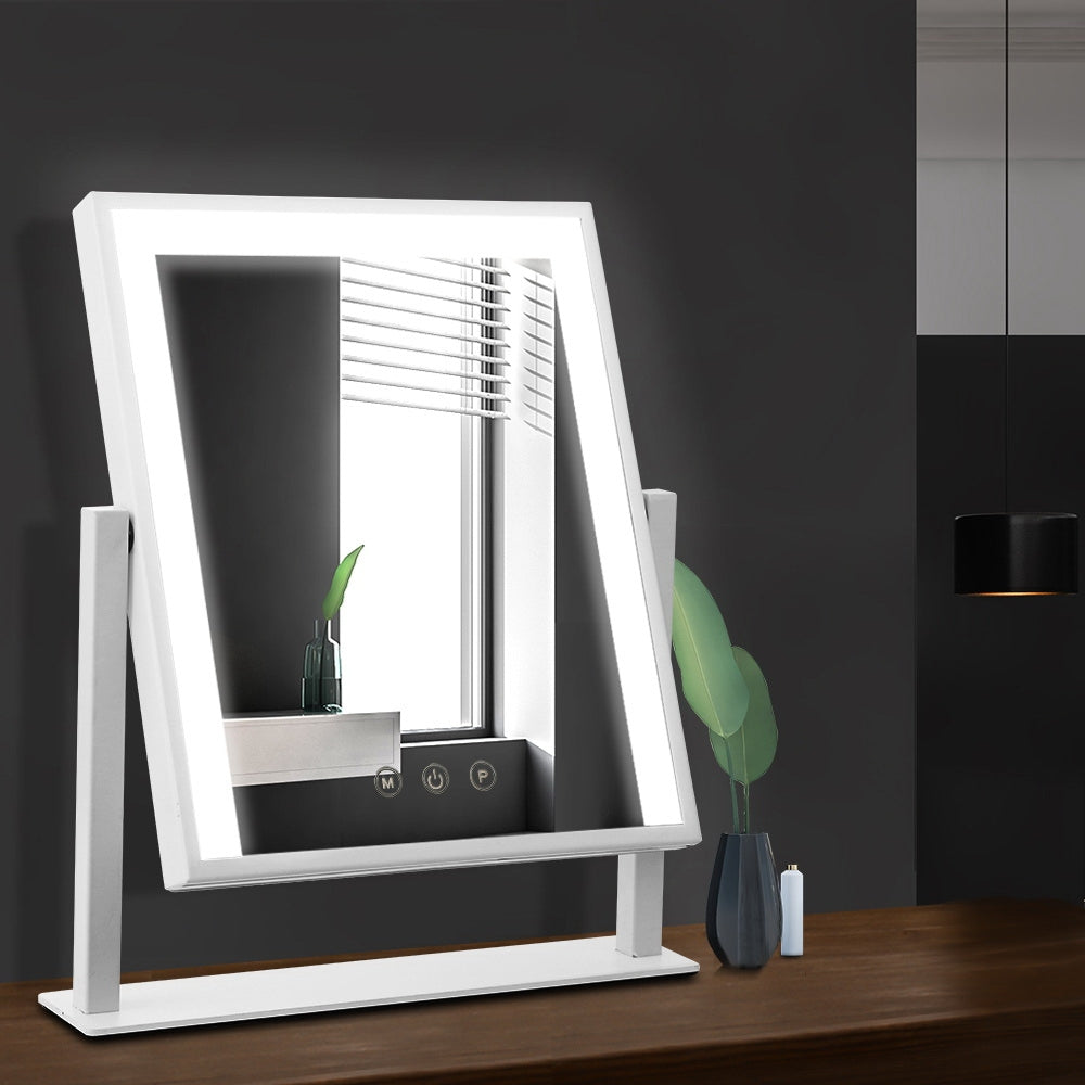 Embellir Makeup Mirror 25x30cm Hollywood Vanity with LED Light Rotation White-6