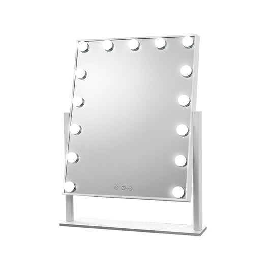 Embellir Makeup Mirror 40x50cm Hollywood Vanity with LED Light Rotation Tabletop-0