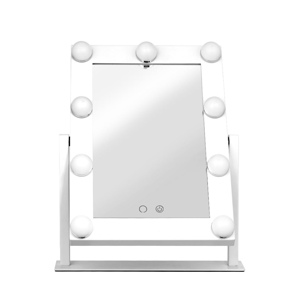 Embellir Makeup Mirror 30x38cm Hollywood Vanity with LED Light Rotation Tabletop-2