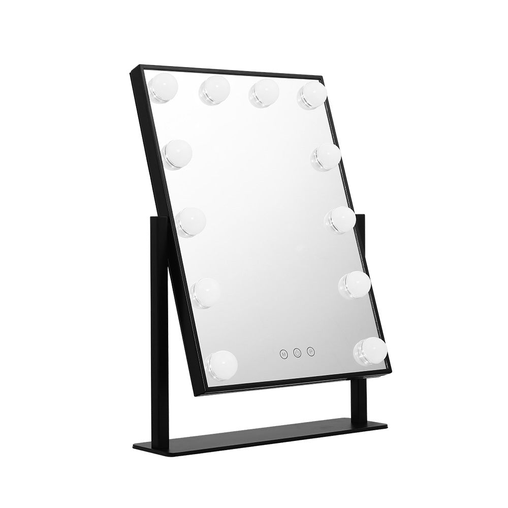 Embellir Makeup Mirror 30x48cm Hollywood Vanity with LED Light Rotation Tabletop-0