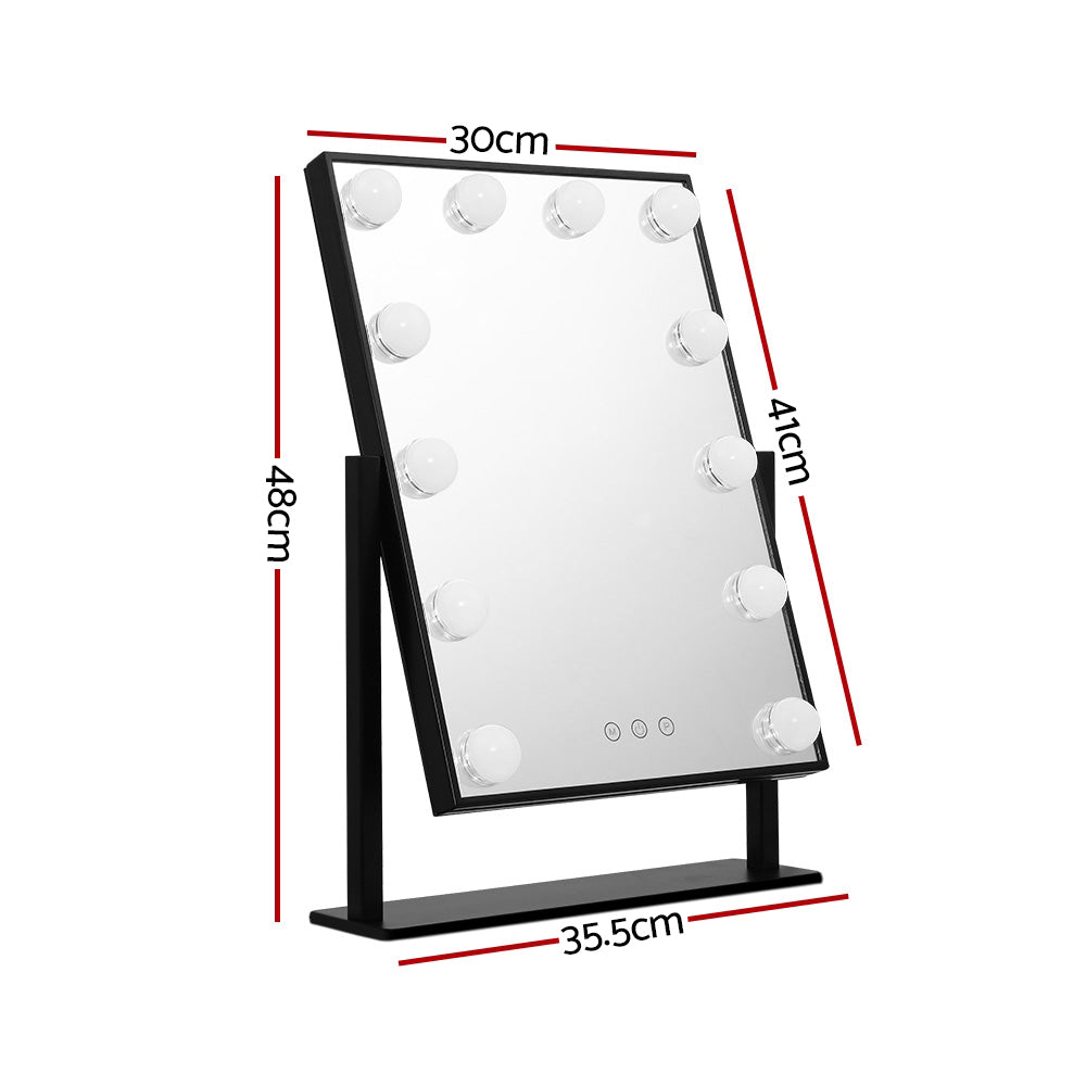 Embellir Makeup Mirror 30x48cm Hollywood Vanity with LED Light Rotation Tabletop-1