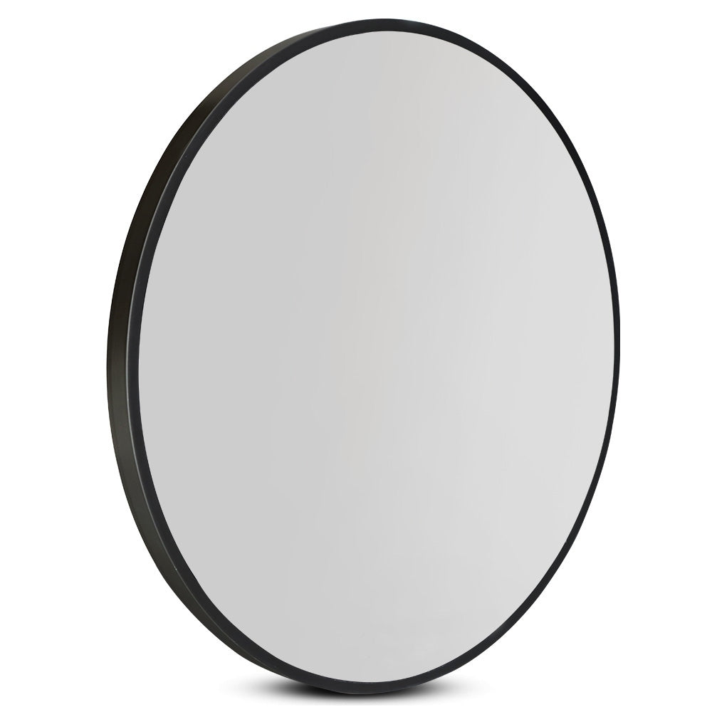 Embellir Wall Mirror Makeup 50cm Home Decor Framed Mirrors Bathroom Round Black-0