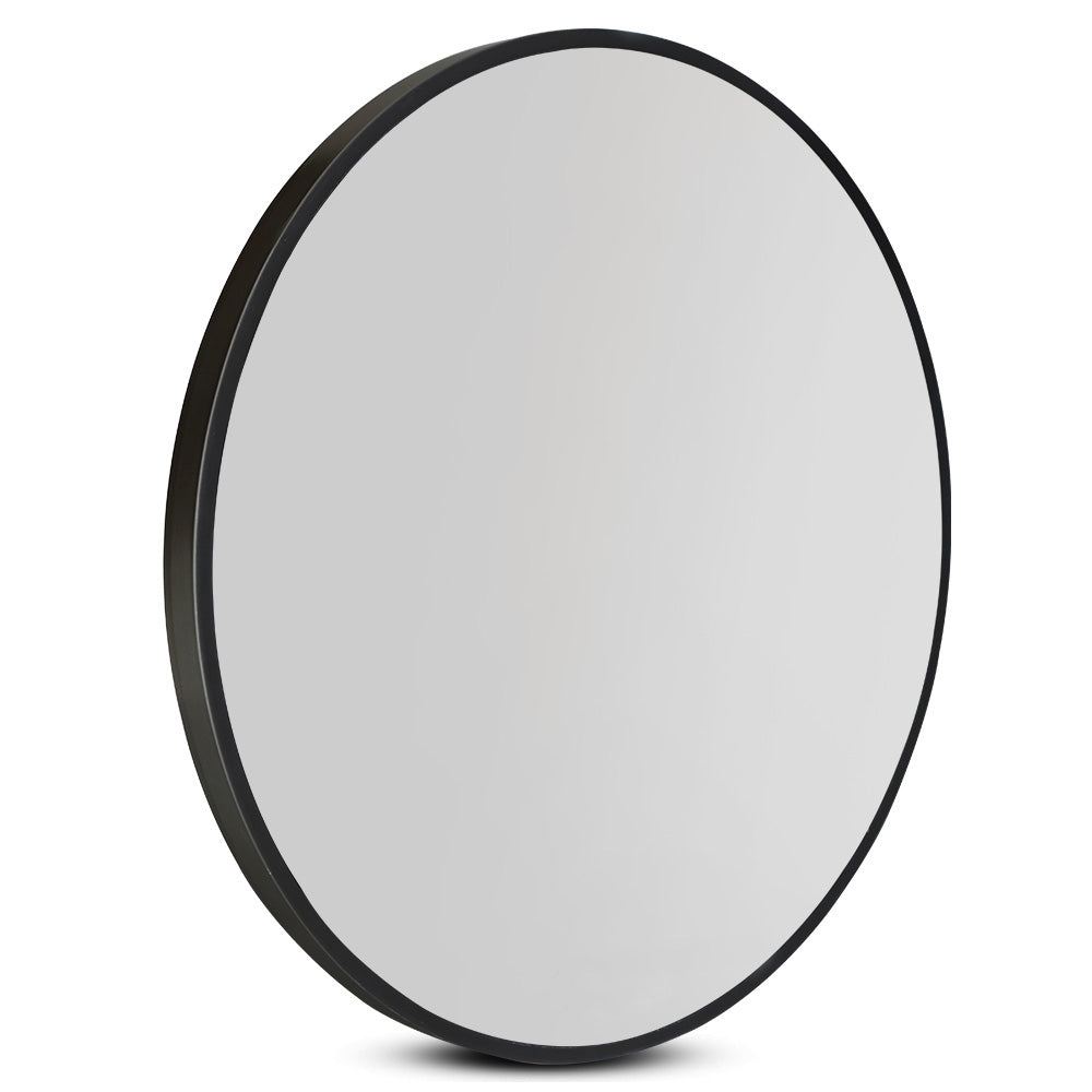 Embellir Wall Mirror Makeup 60cm Home Decor Framed Mirrors Bathroom Round Black-0