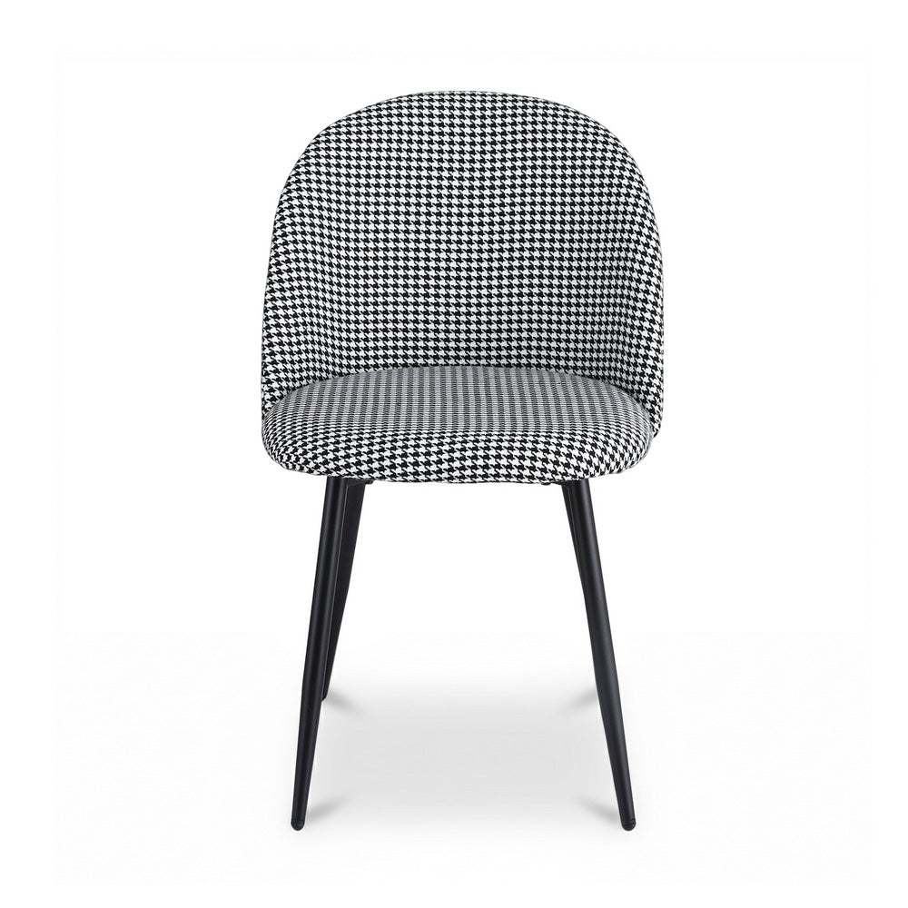 Artiss Dining Chairs Set of 2 Linen Solid Curved Houndstooth-2
