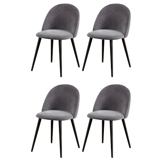 Artiss Dining Chairs Set of 4 Velvet Solid Curved Dark Grey-0