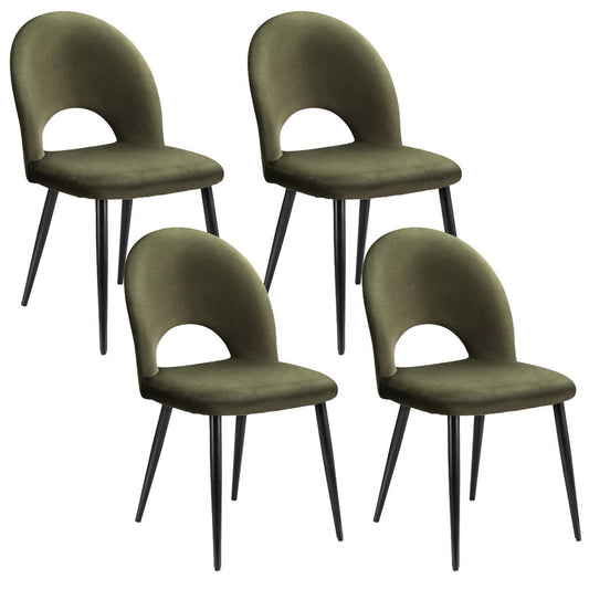 Artiss Dining Chairs Set of 4 Velvet Hollow Green-0