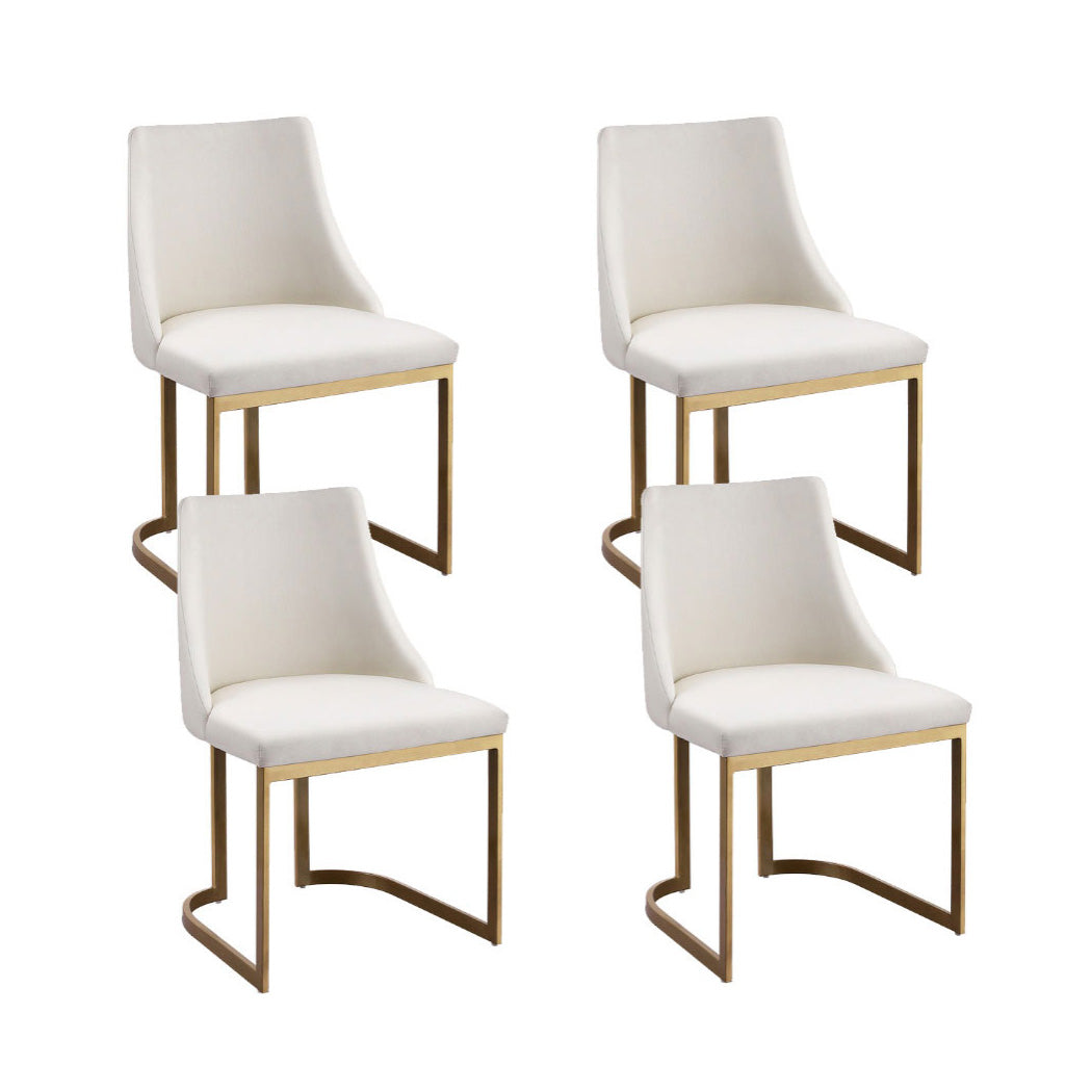 Artiss Dining Chairs Set of 4 Linen Fabric Frame Beige-0