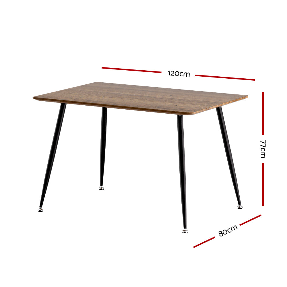 Artiss Dining Table 4 Seater Kitchen Cafe Wooden Table Rectangular 120CM-1