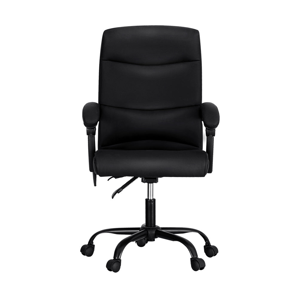 Artiss 2 Point Massage Office Chair PU Leather Black-2