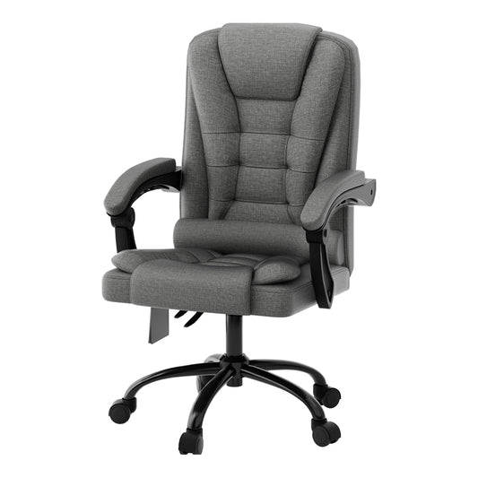 Artiss 2 Point Massage Office Chair Fabric Black-0