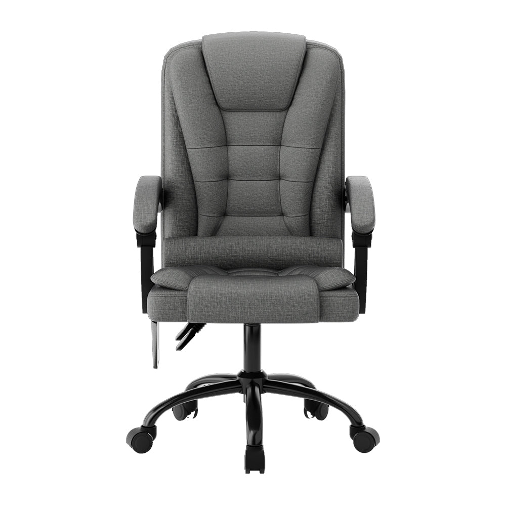 Artiss 2 Point Massage Office Chair Fabric Black-2