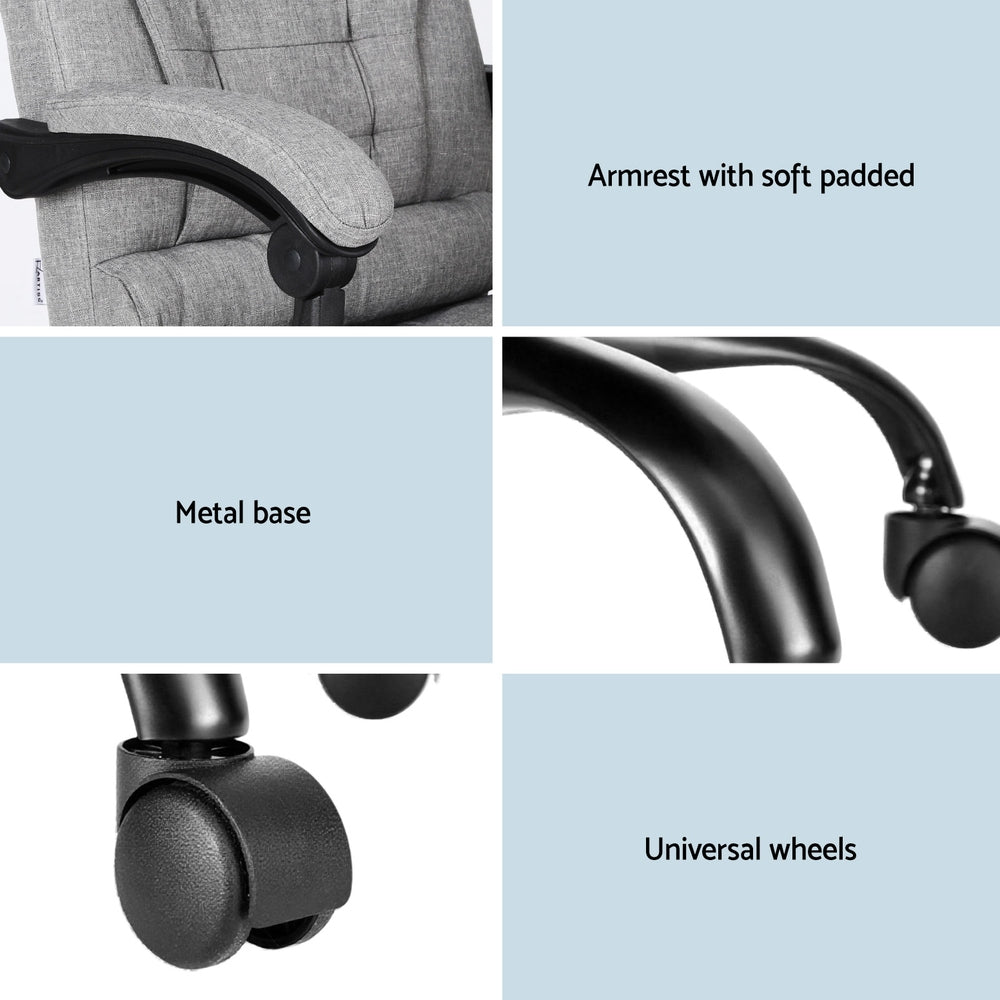 Artiss Executive Office Chair 4-Point Massage Adjustable Ergonomic Recline Back-5