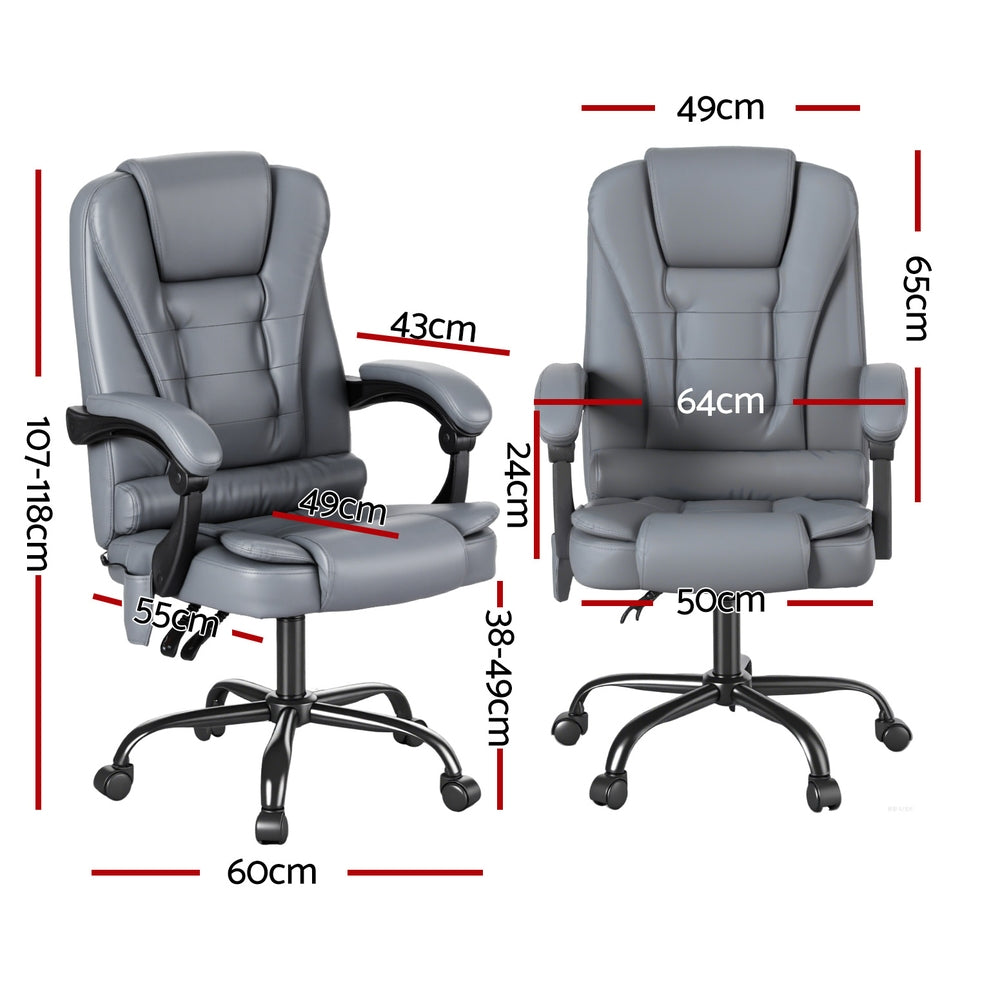 Artiss Executive Office Chair 4-Point Massage Adjustable Ergonomic Recline PU-1