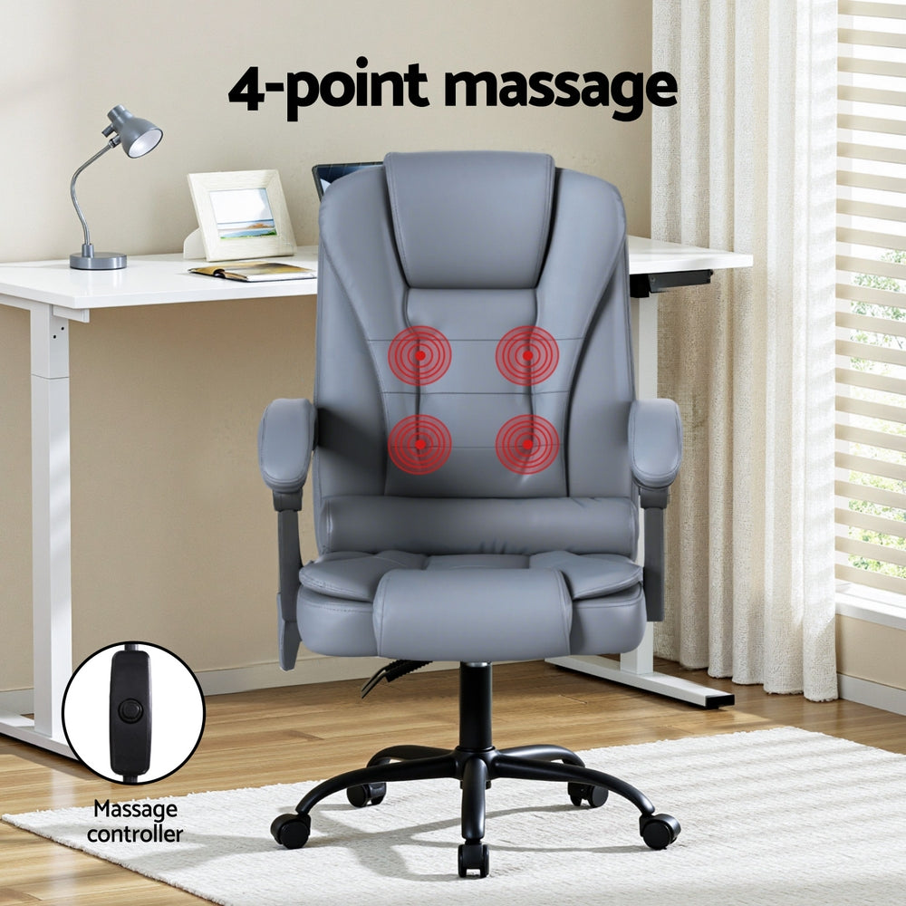 Artiss Executive Office Chair 4-Point Massage Adjustable Ergonomic Recline PU-3