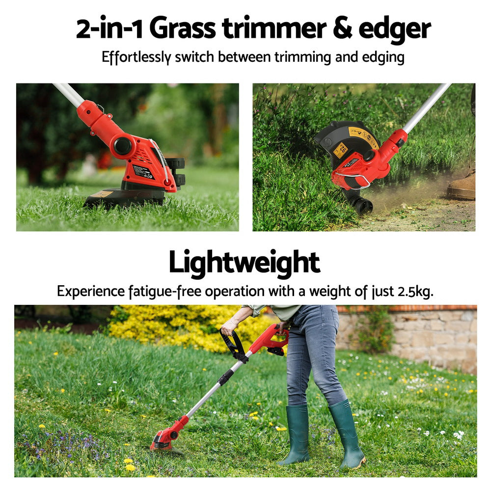 Giantz 20V Cordless Line Trimmer Lawn Whipper Grass Snipper-3