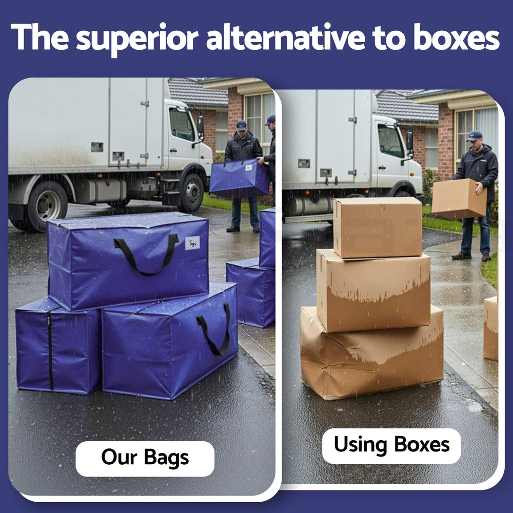 Artiss Moving Bags Heavy Duty Waterproof Backpack Straps Large Storage Totes 5 Pack Blue-6