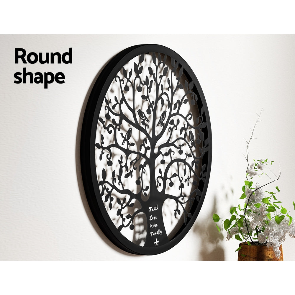 Artiss Metal Wall Art Hanging Sculpture Home Decor Leaf Tree of Life Round Frame-4