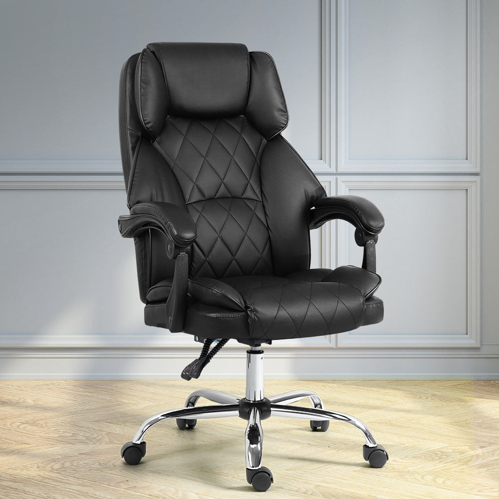 Artiss Executive Office Chair Leather Recliner Black-6