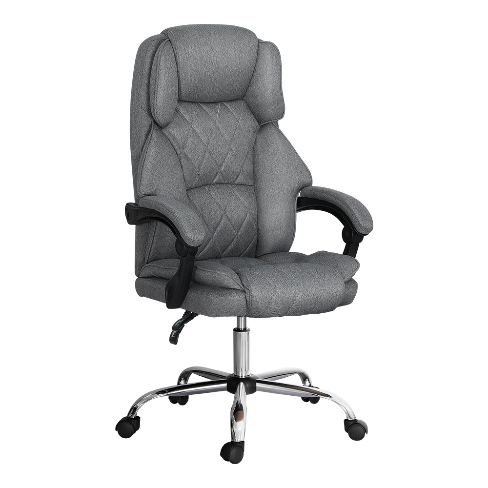 Artiss Executive Office Chair Fabric Recliner Grey-0