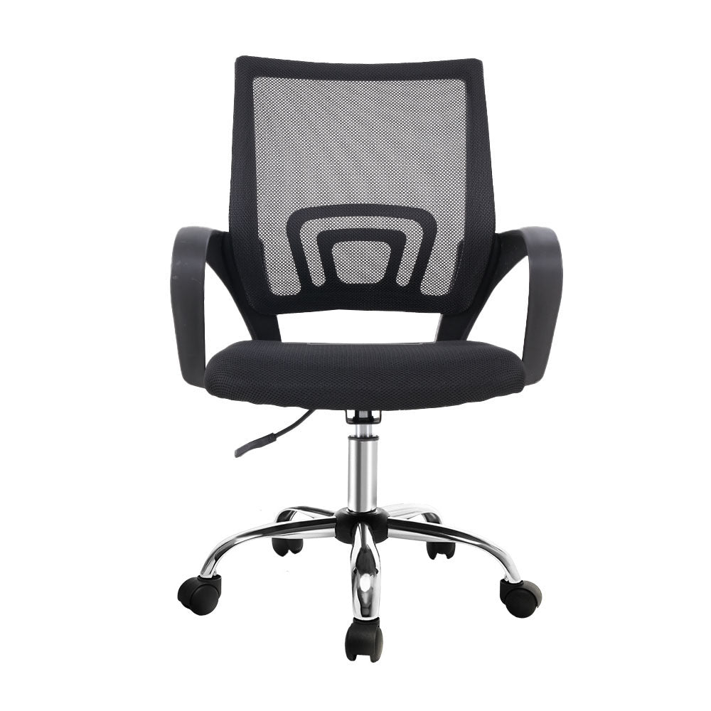 Artiss Mesh Office Chair Mid Back Black-2