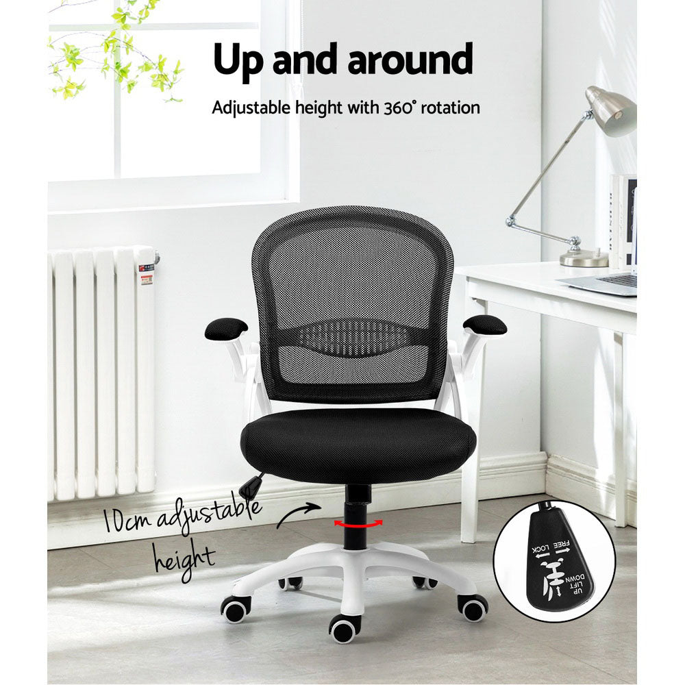 Artiss Mesh Office Chair Mid Back Black-3