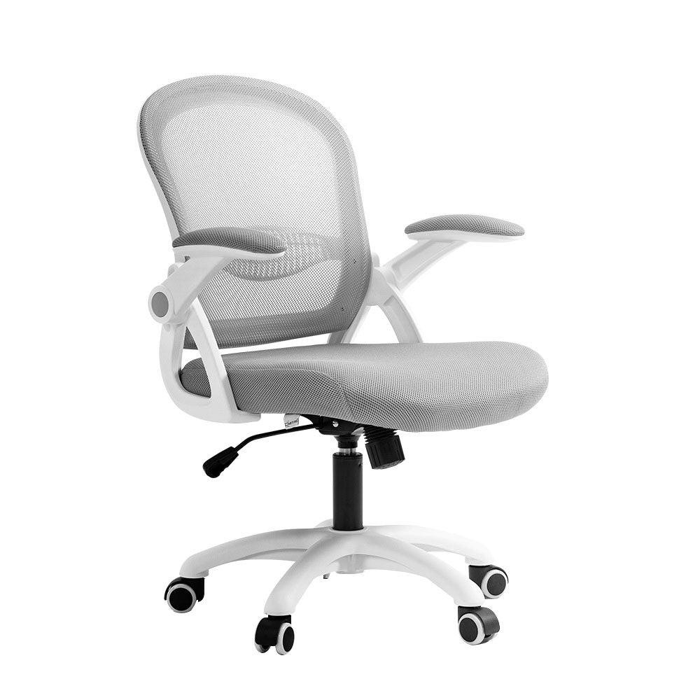 Artiss Mesh Office Chair Mid Back Grey-0