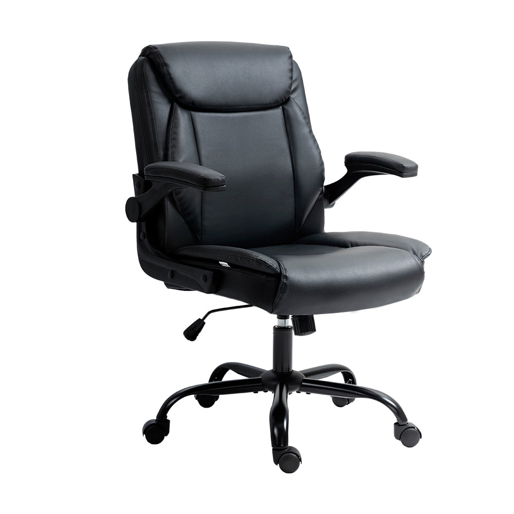 Artiss Executive Office Chair Mid Back Black-0