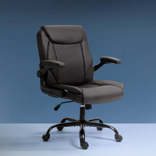 Artiss Executive Office Chair Mid Back Brwon-0