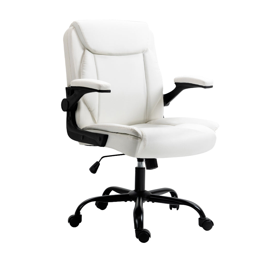 Artiss Executive Office Chair Mid Back White-6