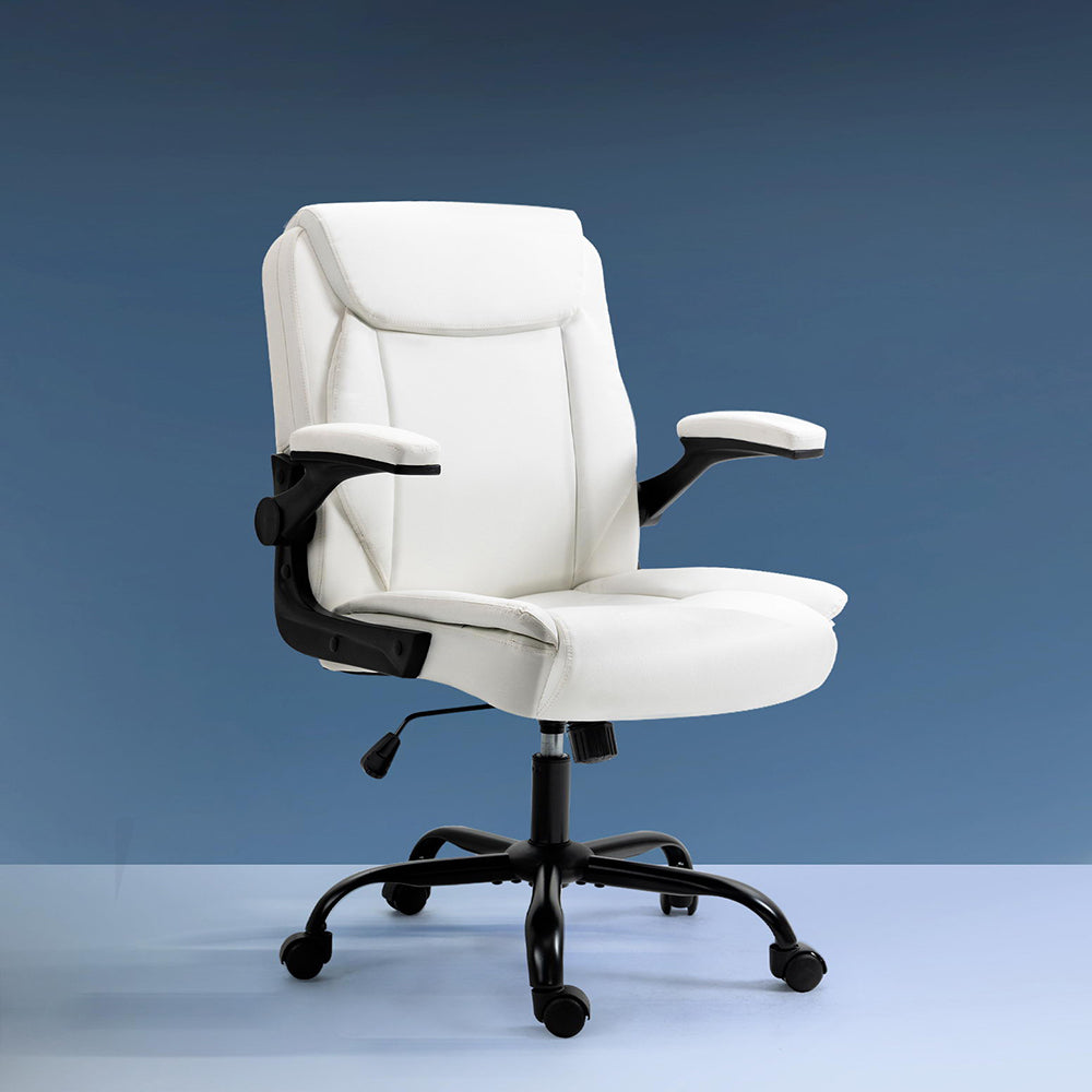 Artiss Executive Office Chair Mid Back White-0