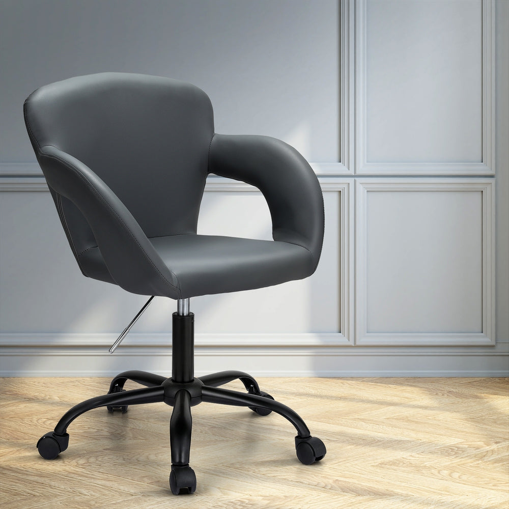 Artiss Office Chair Mid Back Grey-6