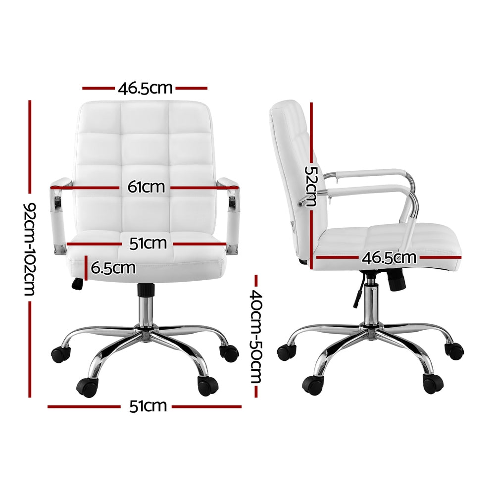 Artiss Office Chair Seat PU Work Computer Desk Chairs-1