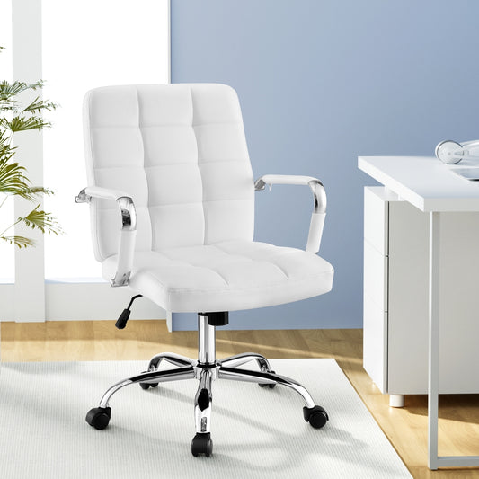 Artiss Office Chair Seat PU Work Computer Desk Chairs-0