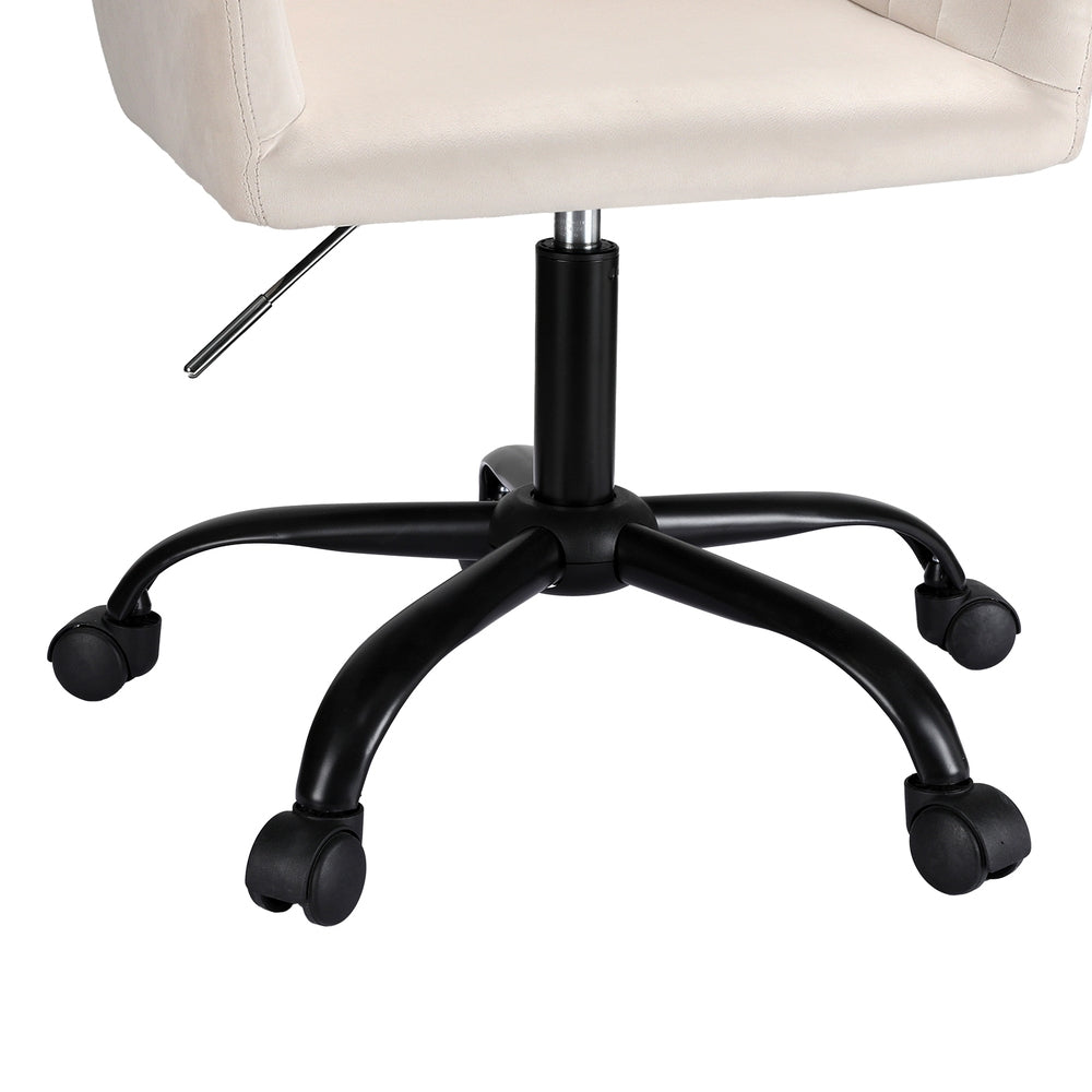 Artiss Office Chair Velvet Seat Cream-3