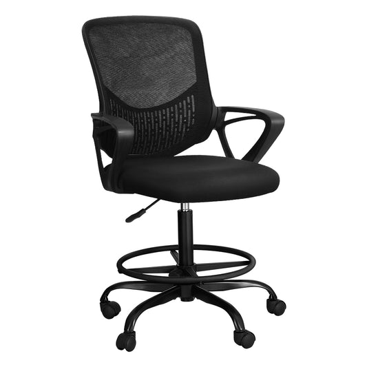 Artiss Office Chair Drafting Stool Computer Standing Desk Mesh Chairs Black-0