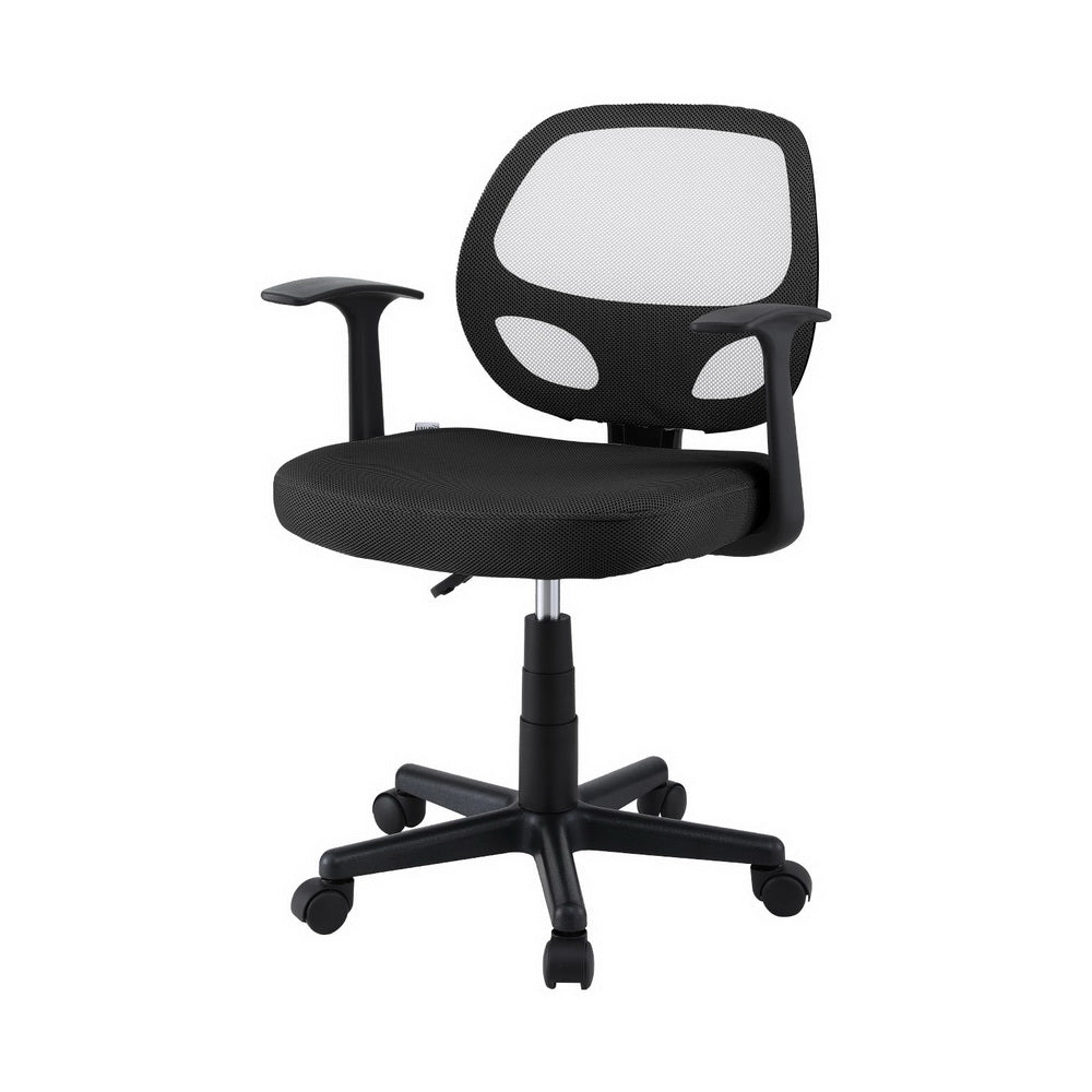 Artiss Mesh Office Chair Computer Gaming Desk Chairs Work Study Mid Back Black-0