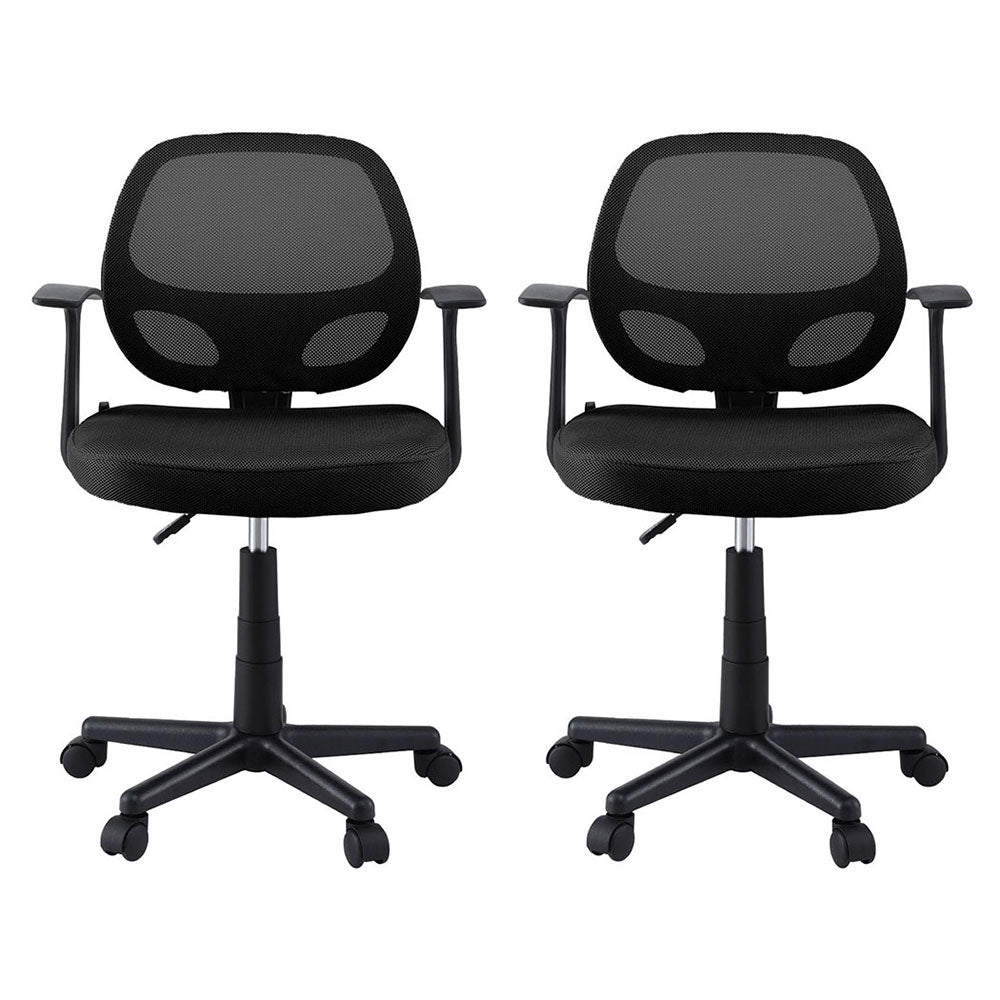 Artiss 2x Mesh Office Chair Computer Gaming Desk Chairs Work Study Mid Back Black-2