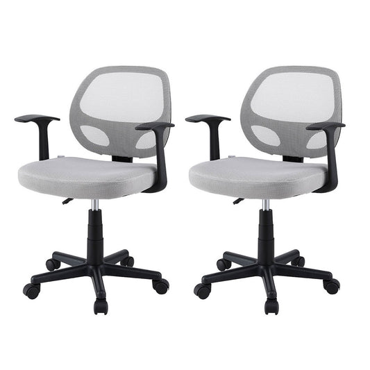 Artiss 2x Mesh Office Chair Computer Gaming Desk Chairs Work Study Mid Back Grey-0