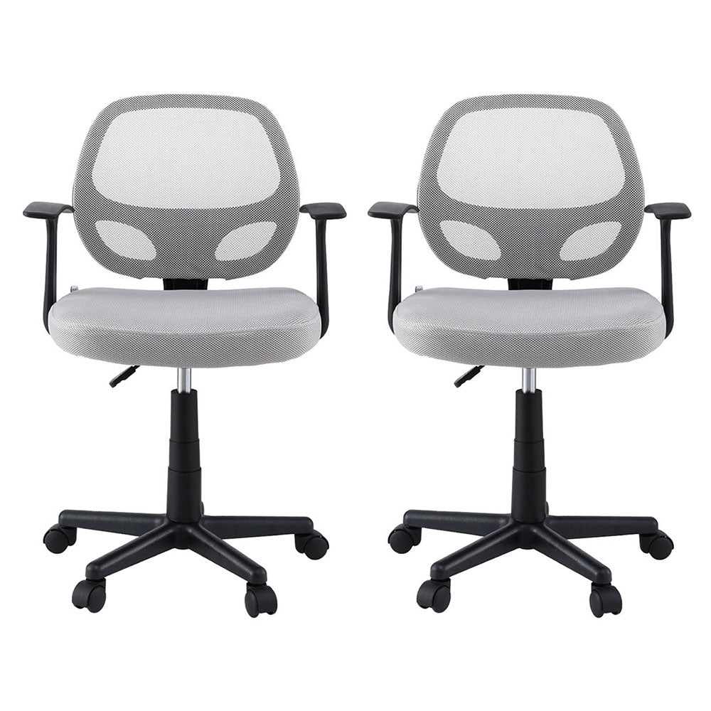 Artiss 2x Mesh Office Chair Computer Gaming Desk Chairs Work Study Mid Back Grey-2