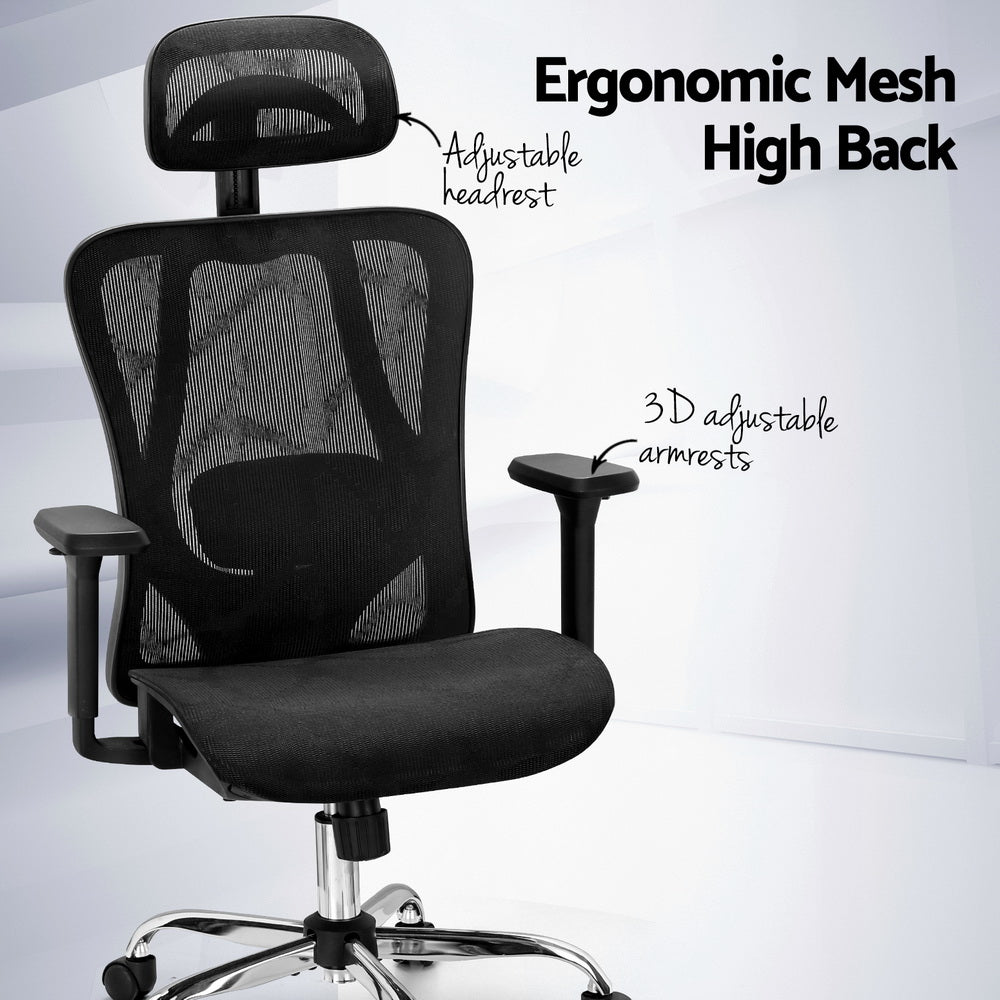 Artiss Ergonomic Office Chair Recline Black-3