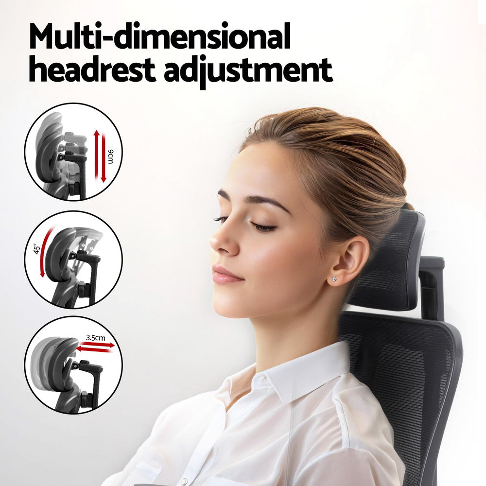 Artiss Ergonomic Mesh Office Chair Black-3