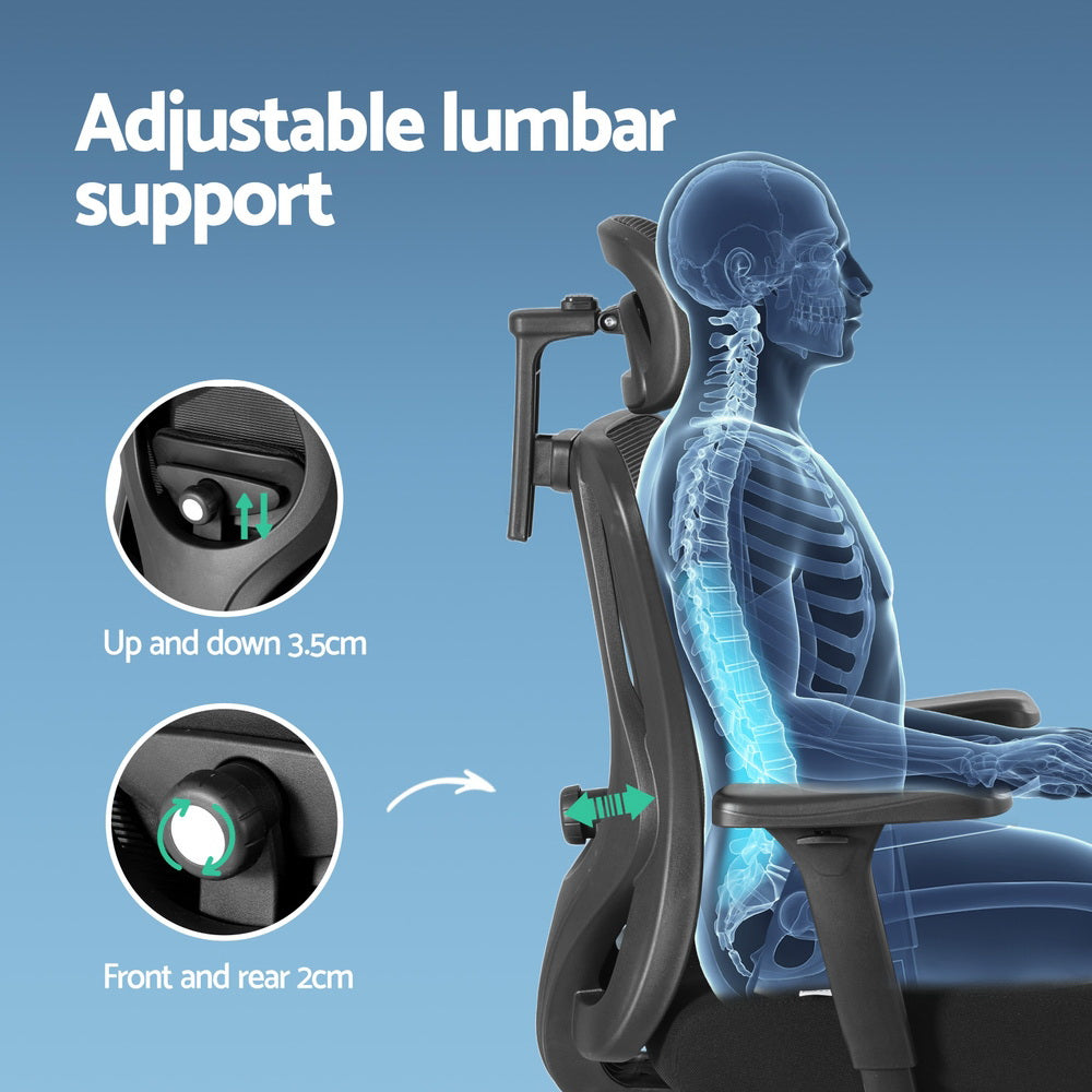 Artiss Ergonomic Mesh Office Chair Black-4