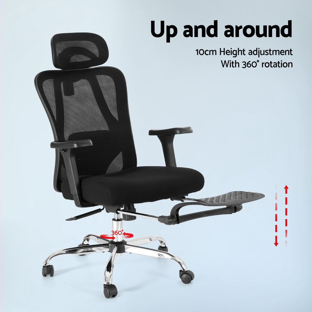 Artiss Ergonomic Mesh Office Chair Black-6