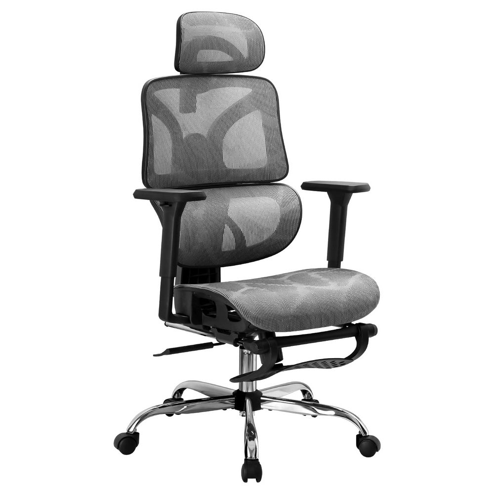 Artiss Ergonomic Office Chair Footrest Grey-0