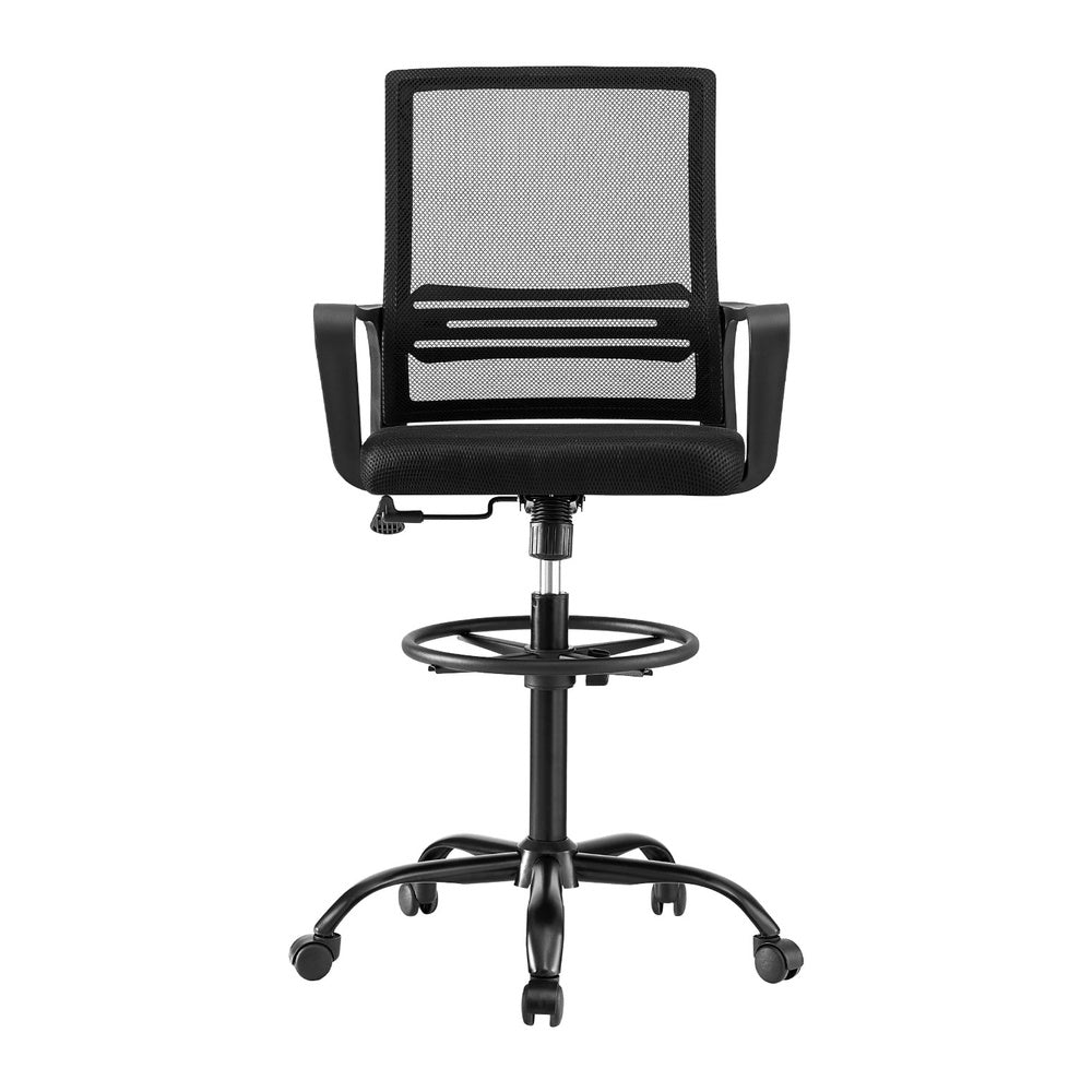 Artiss Office Chair Drafting Chairs Stool Computer Desk Studios Mesh Black-2