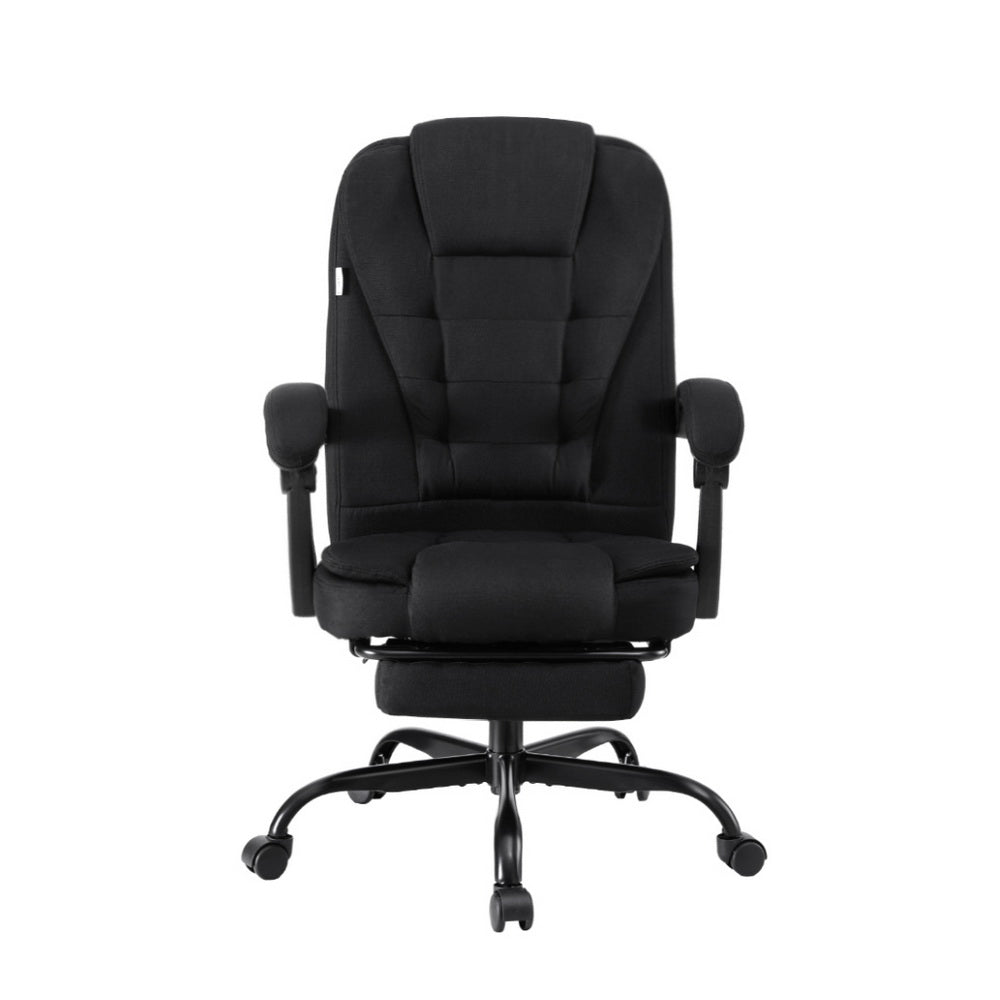 Artiss Office Chair Executive Fabric Seat Racing Computer Desk Chairs Footrest-2