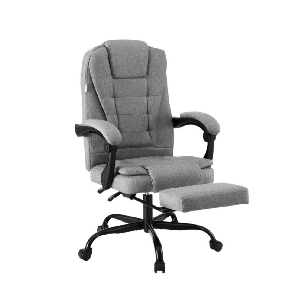 Artiss Office Chair Executive Fabric Seat Racing Computer Desk Chairs Footrest-0