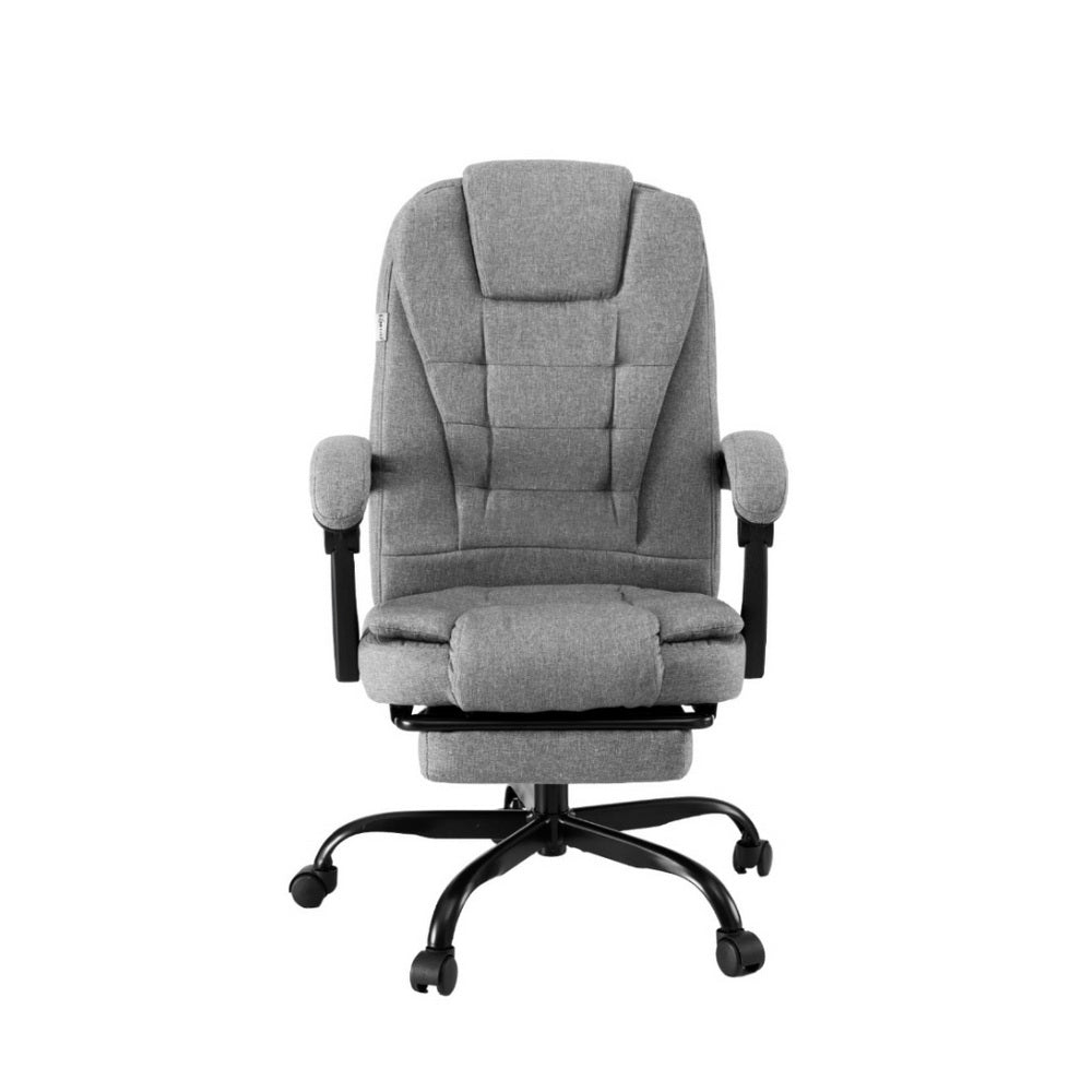 Artiss Office Chair Executive Fabric Seat Racing Computer Desk Chairs Footrest-2