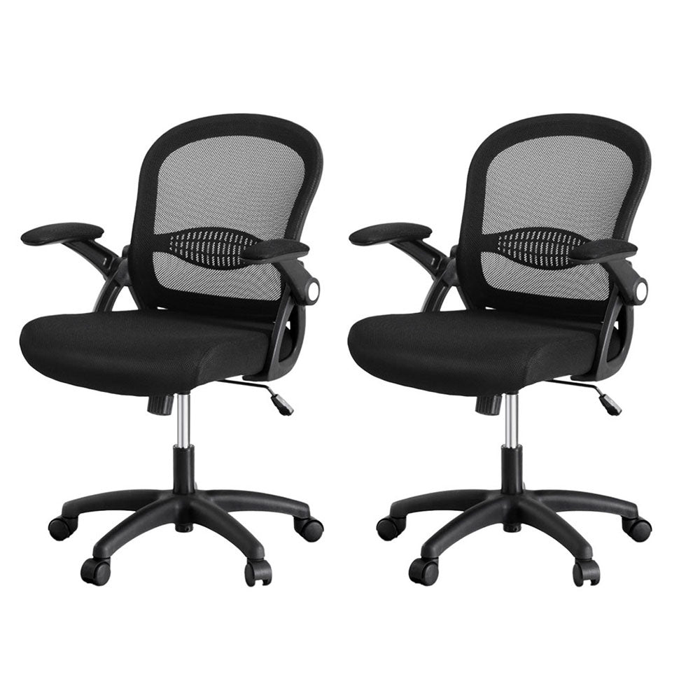 Artiss 2x Mesh Office Chair Computer Gaming Desk Chairs Work Study Mid Back-0