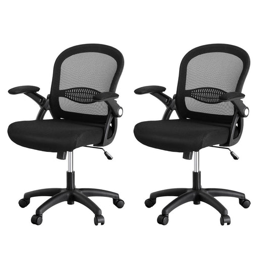 Artiss 2x Mesh Office Chair Computer Gaming Desk Chairs Work Study Mid Back-0